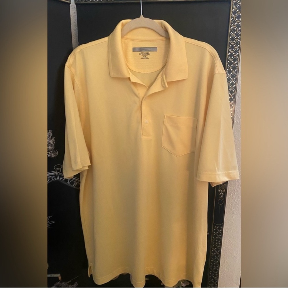 Greg Norman Collection Mens Yellow Polo Shirt L